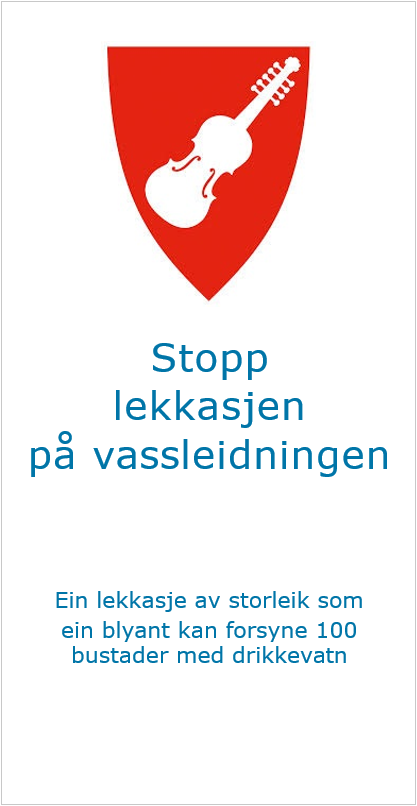 Stopp lekkasjen på Vassleidningen. Ein lekkasje av storleik som ein blyant kan forsyne 100 bustader med drikkevatn. - Klikk for stort bilete